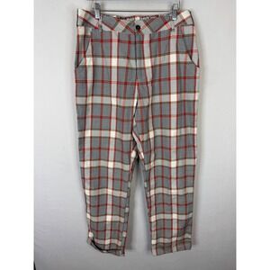 Melody Ehsani Plaid Pants Multicolor High Waisted Trousers M123WP1 L NEW